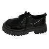Zapatos pequeños de cuero estilo coreano para mujer 2024 Primavera y Verano Nuevo estilo de tiras Moda Suelas gruesas Aumentado Versátil Retro Zapatos estilo británico