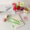 Bolígrafo de Gel Flor de Rosa Simulada Hisocute 0.5mm Bolígrafo de Firma para Examen de Estudiante Regalo del Día de San Valentín Alto Valor Estético