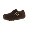 Venta Caliente Birkenstocks Grises para Mujer Invierno Más Terciopelo Nuevo Sin Cordones Fieltro Interior Aumento de Altura Retro Birkenstock Zapatos de Algodón