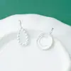 Colgante de gota de agua geométrica de precisión chapado en plata S925, placa redonda, colgante sin importar, pulsera DIY, collar, accesorios de plata