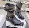 Colección nueva de otoño e invierno 2026 estilo coreano: botines de mujer con detalles de hebilla, botas de montar estilo británico, botas de moda adelgazantes y botas vaqueras