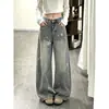 Chao Li tiene en stock Jeans Retro de Calle con Estampado de Estrella Pierna Curva Diseño para Mujer Holgados con Caída Pierna Ancha Pantalones Largos