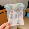 Acessório de Cabelo Hanfu para Meninas, Novo Estilo Chinês Presilha de Cabelo com Flor e Borla Infantil, Elegante Estilo Nacional Estilo Fada Presilha de Cabelo com Pérola