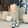 [Dropshipping] Calcetines de Algodón para Pantorrilla Estilo Jk de Media Pantorrilla Hasta la Rodilla Calcetines Universitarios Influencer de Internet Finos Adelgazantes Largos para Primavera y Verano
