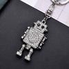 Llavero de Coche Robot Incrustado de Diamantes Colgante para Bolso de Mujer Llavero de Metal Anillo Regalo Creativo de Comercio Exterior Transfronterizo Venta al por Mayor
