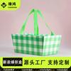 Caixa Trapezoidal de Natal Personalizada Caixa de Armazenamento de Lanches com Alça Festa Aniversário Cesta Tote de Topo Aberto Venda por Atacado em Estoque