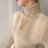 Suéter de cachemira pura de cuello alto entallado para mujer, suéter adelgazante para otoño e invierno, nuevo suéter de base interior ajustada de alta gama