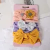 Diadema Suave para Niños, Tres Piezas, Flor con Lazo para Bebé, Set de Accesorios para el Cabello para Fotos de Bebé