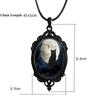 Collar de diseño gótico, colgante con marco de vidrio, diseño de gato negro y luna, adecuado para uso diario de mujeres