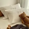 Han Feng Oso Acolchado de Algodón Bordado Funda de Almohada Individual Dormitorio de Estudiante Cambio de Funda de Almohada de Algodón 48*74'