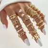 Anillos Ecológicos Europeos y Americanos de Venta Caliente Transfronteriza, Conjuntos de Múltiples Piezas de Alta Gama Incrustados con Diamantes, Anillos Apilables, Joyería y Accesorios de Moda