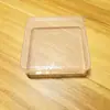 Caja pequeña de plástico rectangular transparente para guardar joyas, pendientes, anillos y otros objetos pequeños.