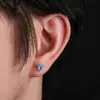Nuevos aretes de circonita azul con forma de gota de agua transfronterizos para hombre, aretes personalizados dulces y de moda para mujer, accesorios de lujo ligero de alta gama