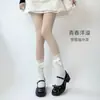 Calcetines apilados de verano finos para mujer, calcetines de pantorrilla con lazo JK, calcetines de encaje transpirables, calcetines blancos de tubo Lolita