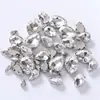 Garra de cristal blanco con forma de gota de agua y semilla de melón, garra de diamante de imitación de cuatro agujeros para accesorios de cabello para vestidos de novia, ropa, joyería DIY