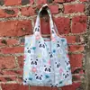 Bolsa de Compras de Legumes Estampada Média para Mamãe Dobrável Leve Portátil Supermercado Bolsa de Proteção Ambiental Bolsa de Mão em Tecido Oxford