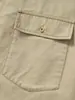 Camisa de Manga Corta con Bloques de Color y Cuello Campana de Bolsillos Múltiples de Verano para Hombre de la Marca de Moda Nanxia, Camisa Casual Versátil Retro