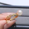 Acessórios DIY Anel de Pérola Estilo Corrente Nariz de Porco Prata de Lei S925 Montagem de Anel Anel Feito à Mão Acessório 8-10