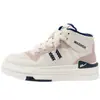 Zapatos de plataforma de algodón color block, versátiles, con forro de felpa para abrigar, zapatillas de caña alta con suela gruesa, estilo preppy, zapatos de felpa de moda para mujer