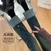 Jeans rectos para mujer 2024 modernos combinan con todo cintura alta nueva Europea 8 puntos tubo pequeño estilo francés pantalones de verano