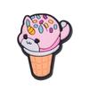 Hebilla decorativa desmontable de goma suave de PVC con diseño de helado de comida linda de dibujos animados, hebilla de zapato con flor, accesorios de bricolaje transfronterizos