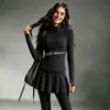 Conjunto de Yoga de Cintura Alta con Pliegues para Mujer, Chaqueta con Cremallera y Cuello Alto, Bloques de Color Adelgazante, Conjunto de Dos Piezas para Gimnasio, Entrenamiento, Pilates