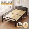 Cama individual plegable para uso doméstico, cama de siesta para adultos, marco de hierro reforzado con tablero de madera, cama doble, cama tradicional de bambú de 1.2m