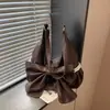 Bolsa de Hombro Grande con Lazo Grande y Ribete de Encaje Artístico Retro Transfronterizo, Bolsa Cruzada Casual de Gran Capacidad para Estudiantes y Viajeros