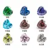 3x3 ~ 10x10mm forma de corazón de durazno circonita de color precioso colección color circonio piedra desnuda al por mayor zirconia cúbica sintética