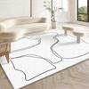 Alfombra de líneas abstractas para sala de estar, moderna, de lujo, ligera, resistente a la suciedad, fácil de cuidar, para sofá, mesa de centro, dormitorio, imitación de cachemira.