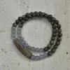 Pulsera estilo palacio oro nanyuan cuentas redondas diy garra de gato doble anillo jade Hetian para hombre y mujer simple Mori al por mayor
