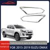 Moldura do Farol Isuzu Dmax 2015-2019 ABS Cromado Cobertura da Lanterna Dianteira Acessórios de Modificação Externa Automotiva