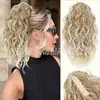 Estilo Europeo 12 pulgadas Ocho Garras Clip-in Cola de Caballo Corta Ondulada Extensiones de Cabello Sintético Peluca Ola de Agua