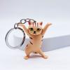 Lindo y encantador llavero de gato creativo PVC pluma gato danzante muñeco adornos colgantes colgante de bolsa pequeño regalo