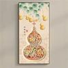 Pintura colgante de estilo chino tradicional de Calabaza y Nueve Peces para la Riqueza, Adecuada para Decoración de Recibidor, Mural de Puerta de Sala de Estar