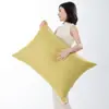 Almofada Retangular de Linho Cor Lisa Casual para Sofá Travesseiro Longo Sala de Estar Quarto Cabeceira Encosto Almofada Grande Almofada Lombar