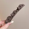 Pinza para el pelo de pato sin costuras de color café simple de verano para mujer, pinza lateral Bb para flequillo, accesorio para el pelo de pasador