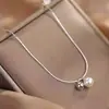 Collar de Bolas Redondas de Perlas de Alto Gama Estilo Francés para Mujer, Cadena Ligera de Lujo Nicho para Clavícula, Gargantilla de Moda y Versátil