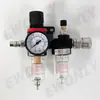 Kit de Filtro Regulador para Compresor de Aire AFC-2000 - Separador de Agua y Aceite para Herramientas Neumáticas con Manómetro, Acoplamientos Rápidos y Taza Lubricadora - A Prueba de Fugas, 1 Pieza, Conector Opcional PM20+SM20