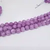 Calcedonia Púrpura Lila Cuentas Sueltas Cristal Accesorios para Manualidades con Cuentas Pulsera Tejida a Mano Accesorios para Collares