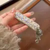 Pasador de Pelo con Borla de Campana de Diamante Azul para Mujer, Accesorio de Pelo Exquisito de Gama Alta, Pinza Lateral, Pasador de Pelo, Pinza BB Lateral de Estilo Antiguo