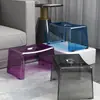 Taburete de Plástico, Taburete Infantil Engrosado, Nuevo Taburete de Baño de Acrílico Transparente, Taburete Pequeño para Adultos y Bebés, Apilable