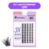 Cinco filas de fabricantes suministran directamente simulación 3D de cabello natural con adhesivo termofusible 10p20p30p40 pestañas de dibujos animados con varias longitudes de pestañas