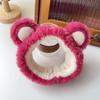 Diadema para lavarse la cara, linda horquilla de oso de peluche rosa con fresa, 2023, nueva mascarilla, diadema para presionar el cabello, paquete de cabello