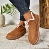 Zapatos peludos de plataforma europea y americana para mujer 2024 Invierno Nuevo Ropa exterior Boca poco profunda Cálidos Con forro polar Zapatos de algodón casuales de moda