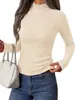 Suéter de malha canelada macio e elástico, estilo europeu e americano, com gola alta pequena, zíper, corte justo, mangas raglan, blusa casual de puxar