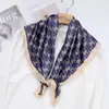 Bufanda de Seda 70 Bufanda Cuadrada Pequeña Estilo Francés Versátil Primavera Nueva Moda Accesorio de Moda Profesional para Camisas Bufanda Pequeña para el Cuello Patrón a Cuadros