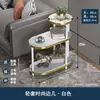 Estilo Luxo Leve Mesa de Centro Pequena Quarto Mesa Lateral Móvel para Sofá Sala de Mahjong Borda de Mármore Sala de Estar Rack de Armazenamento de Madeira Maciça
