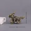 Adornos Sólidos de Latón de Dragón, Dragones del Zodiaco Completamente de Cobre, Dragones Lindos de Dibujos Animados, Adornos Grandes de Mano de Dragón, Adornos Pequeños de Dragón de Cobre