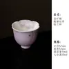 Cerámica con Esmalte de Minerales Rocosos Color Púrpura Bajo Esmalte Colección de Juego de Té de Cerámica Pintado a Mano con Mariposa y Flor con Gaiwan, Tetera, Taza de Maestro y Taza de Degustación